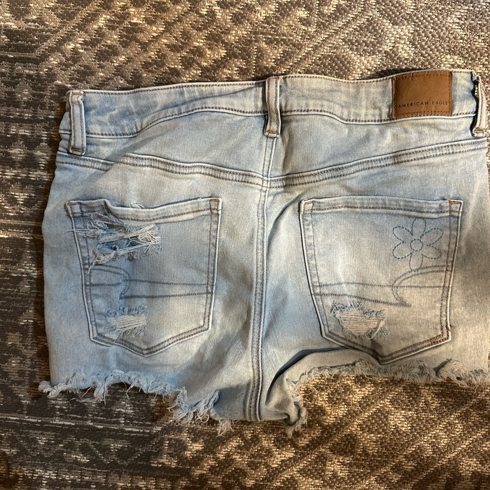 American Eagle Outfitters Blue Jean Shorts Distressed Design